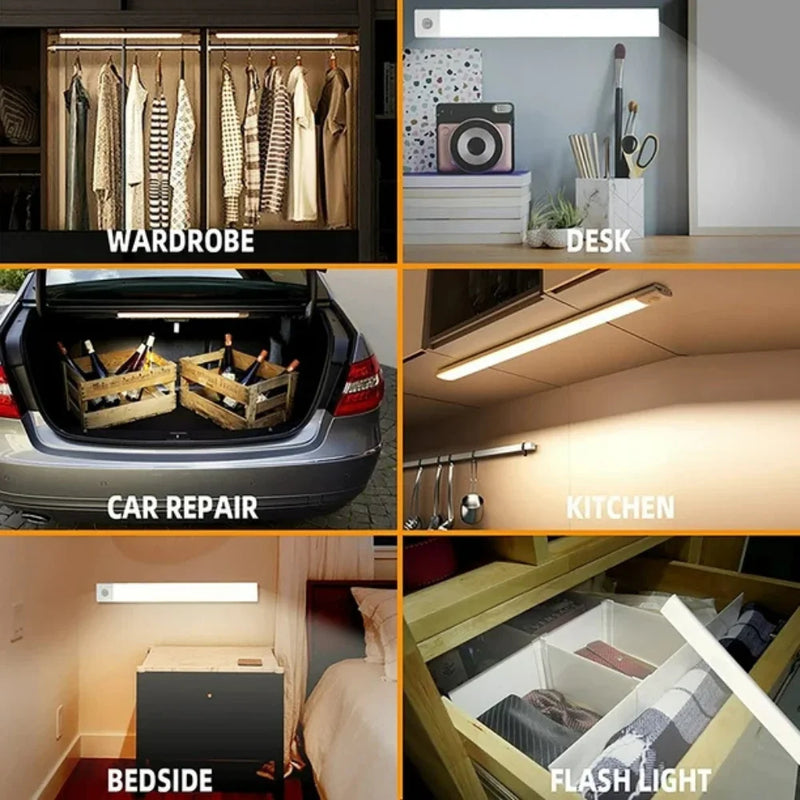 Luz Inteligente Automática com LED Autoadesivo Recarregável; Luz Inteligente L1803 com Sensor de Movimento 40 cm